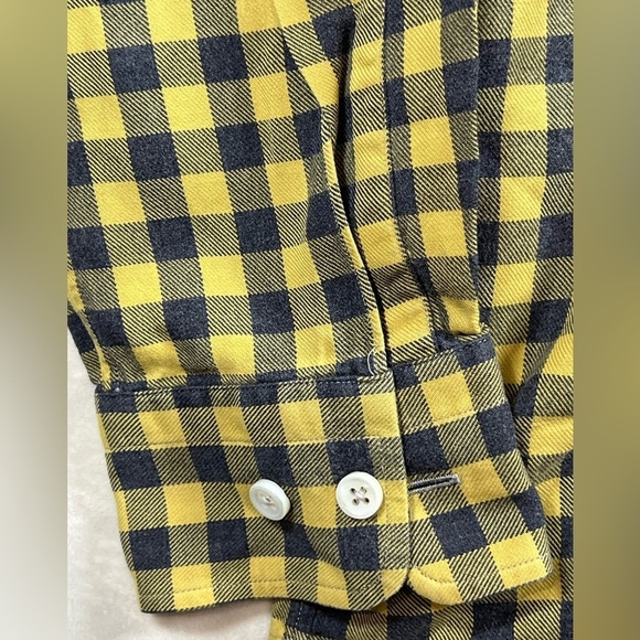 Lorenzini Made in Italy Size Large Green Gingham Cotton Twill Designer Shirt C21 - Picture 7 of 13